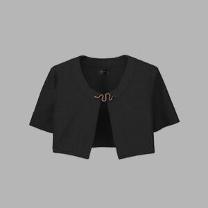 Blvck Paris Knit Cropped Cardigan size S sexy new with tags gold snake